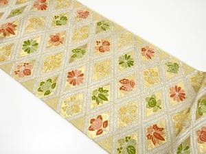 アンティーク　菱に蝶・桐・花模様織り出し袋帯（材料）